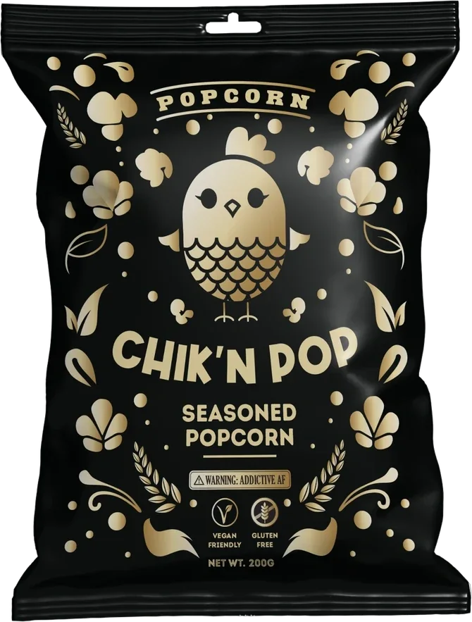 Chik’nPop seasoned popcorn bag